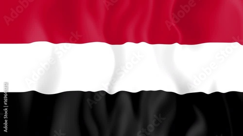 Animated flag of Yemen in slow motion