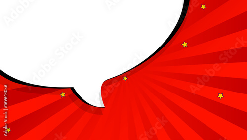 Pop art chat bubble in comics book style, blank layout template with halftone dots, comic speech bubble. Clouds beams and isolated dots pattern. Thoughts bubble in pop art comics style.