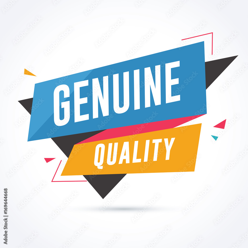 Genuine quality banner. Sale and promotion banner template. Genuine quality banner. Sale and promotion banner template.