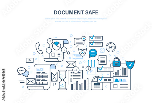 Document safe. Document security, data protection, guaranteed integrity of informatio.