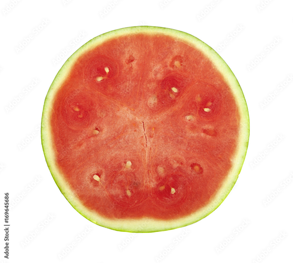 A half of fresh watermelon isolated on white background. A half of fresh watermelon isolated on white background.