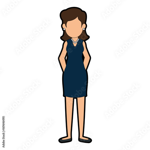 avatar businesswoman icon over white background vector illustration