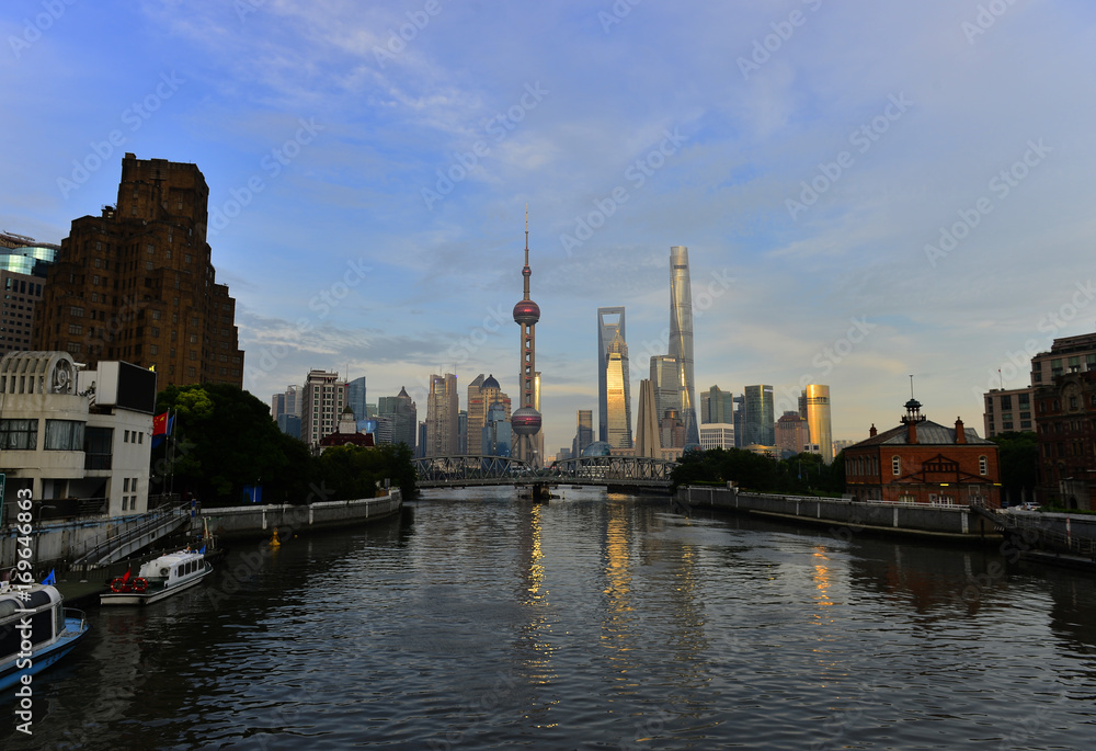Fototapeta premium Szanghaj wieżowce centrum finansowego świata