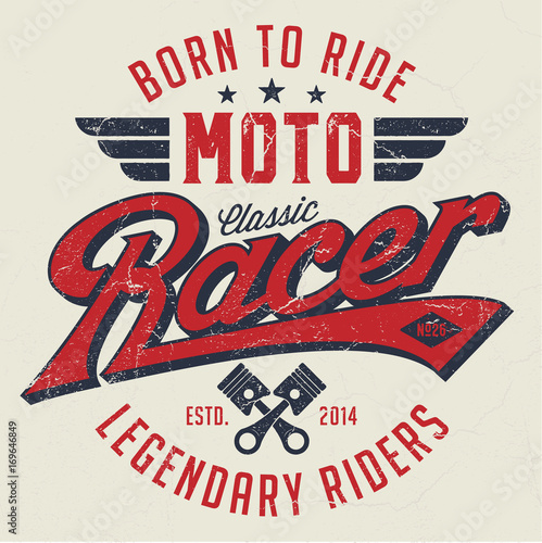 Classic Moto Racer - Tee Design For Print