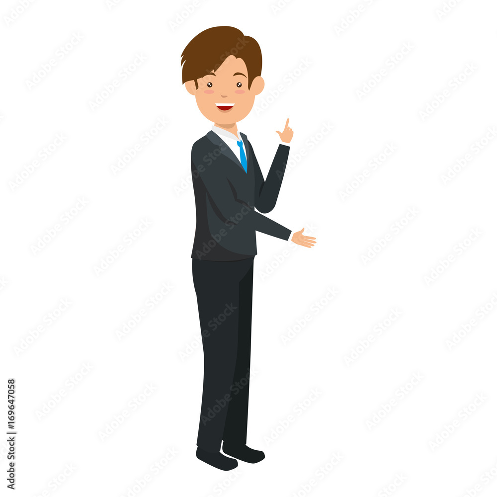 businessman standing icon over white background vector illustration