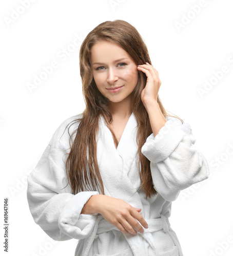 Beautiful young woman in ba...