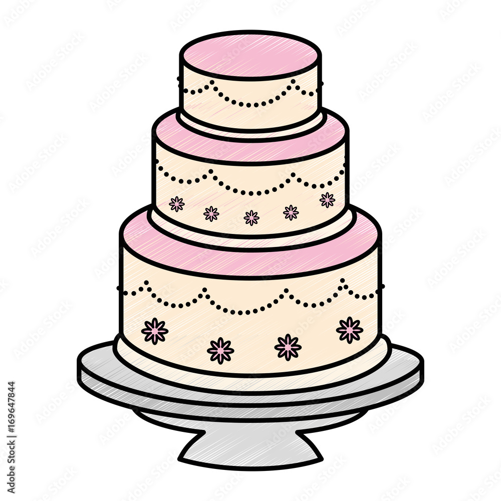 wedding cake icon over white background vector illustration