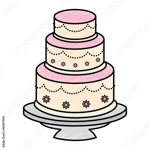 wedding cake icon over white background vector illustration © Gstudio