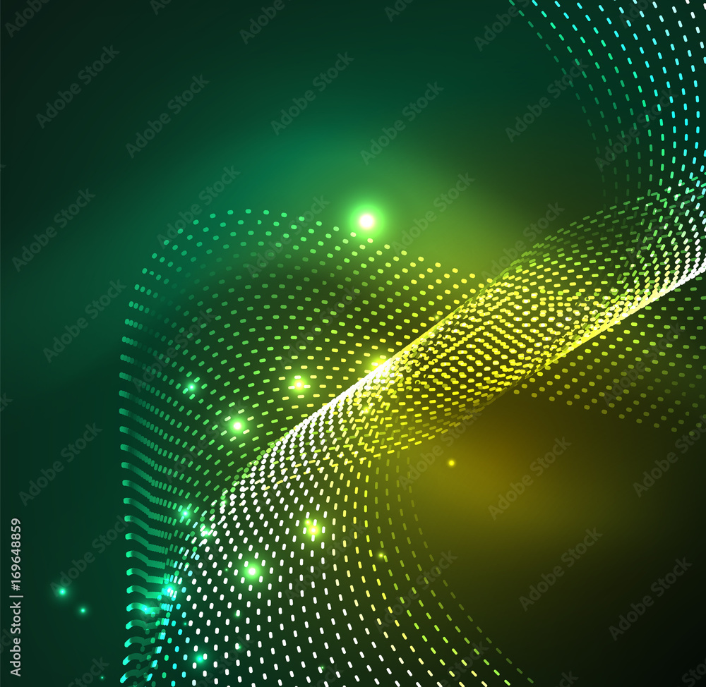 Vector wave particles background Vector wave particles background