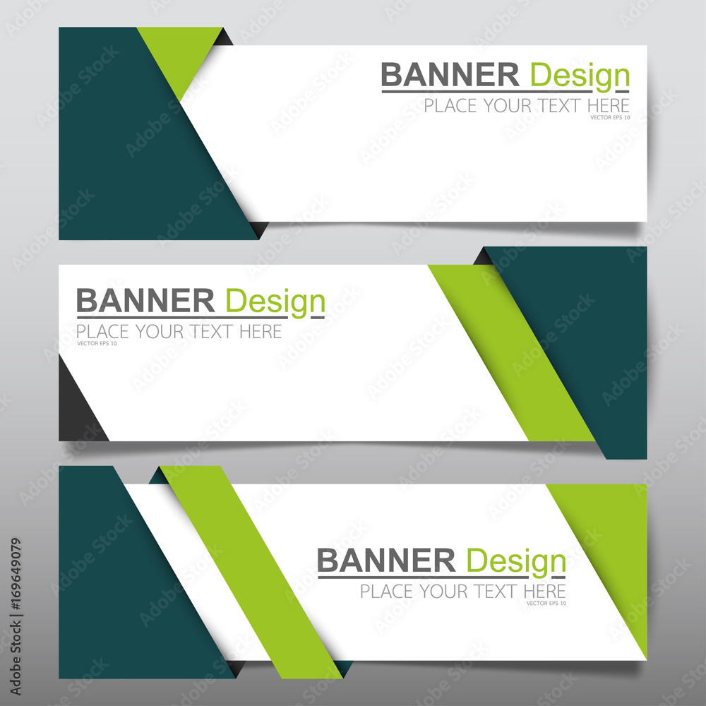 Collection horizontal business banner set vector templates. Clean modern  geometric abstract background layout for website design. Simple creative  cover header. In rectangle size. Stock Vector | Adobe Stock