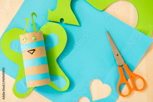 cut paper and made butterfly from hand made