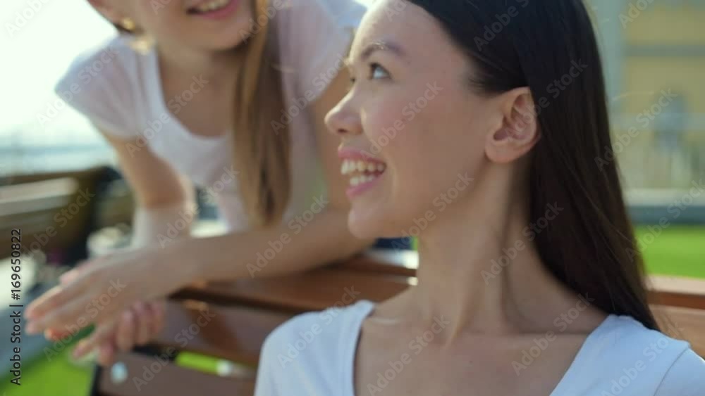 Close up of gorgeously beautiful girl talking outdoors Close up of gorgeously beautiful girl talking outdoors