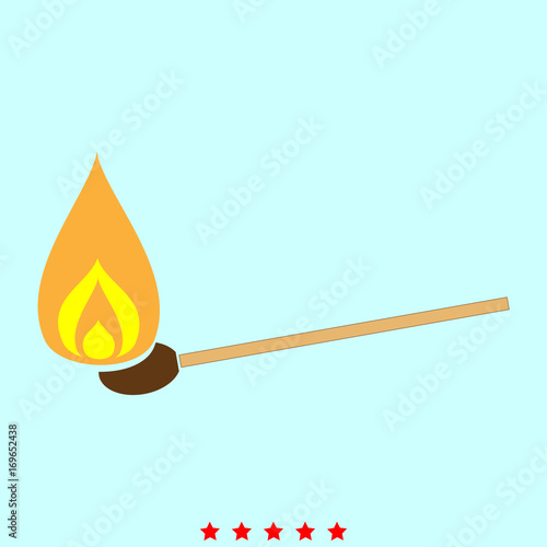 Burning match it is icon .