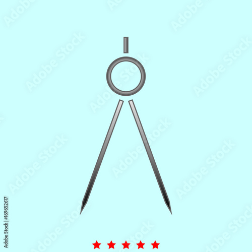 Pair of compasses it is icon .