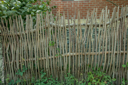 Horizontal Wooden fence at village