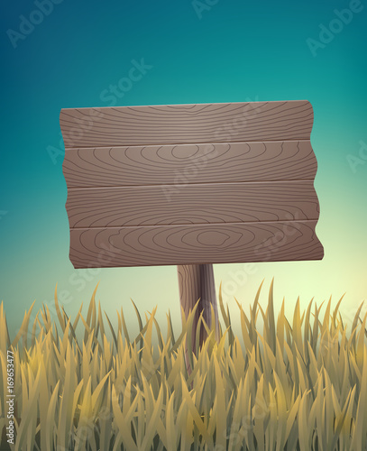 Vintage background with a wooden sign.