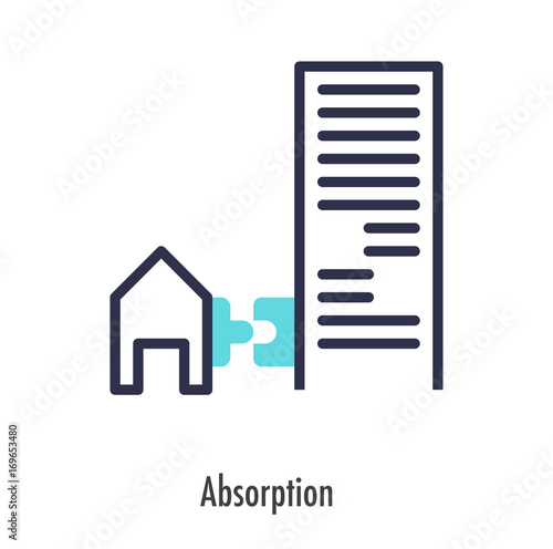 Absorption icon design with thin line style. vector symbol.