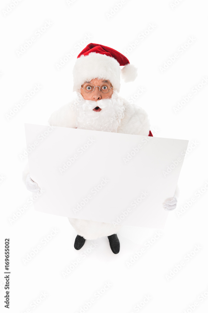 santa claus with blank card santa claus with blank card