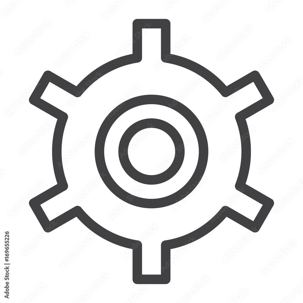 Gear or cog line icon, outline vector sign, linear style pictogram isolated on white. Symbol, logo illustration. Editable stroke Gear or cog line icon, outline vector sign, linear style pictogram isolated on white. Symbol, logo illustration. Editable stroke