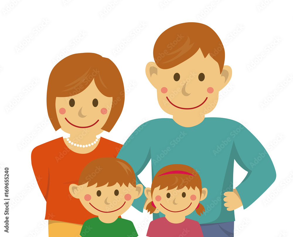 Family illustration (image) / from the waist up 