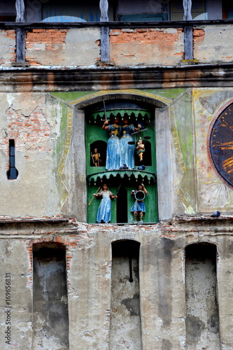 Urban landscape in the downtown of the medieval city Sighisoara, Transylvania. photo