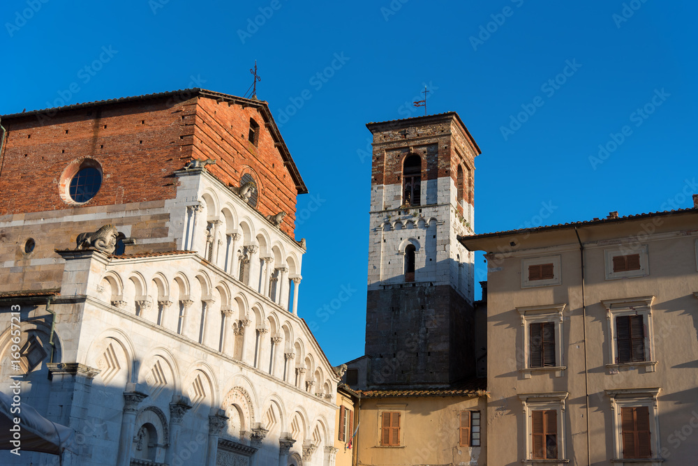 The Romanesque Church of Santa Maria Bianca, also known as Santa Maria Forisportam in Lucca, Tuscany, Italy