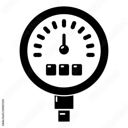 Pressure meter icon, simple black style