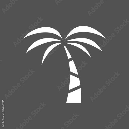 Palm tree icon on a dark background