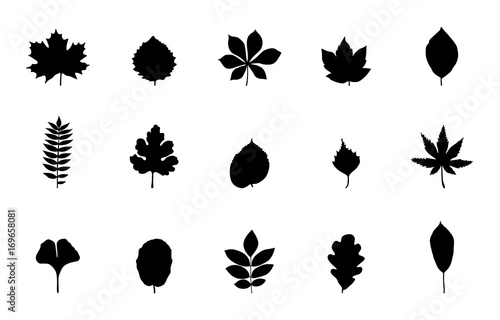 Blätter Iconset - Schwarz