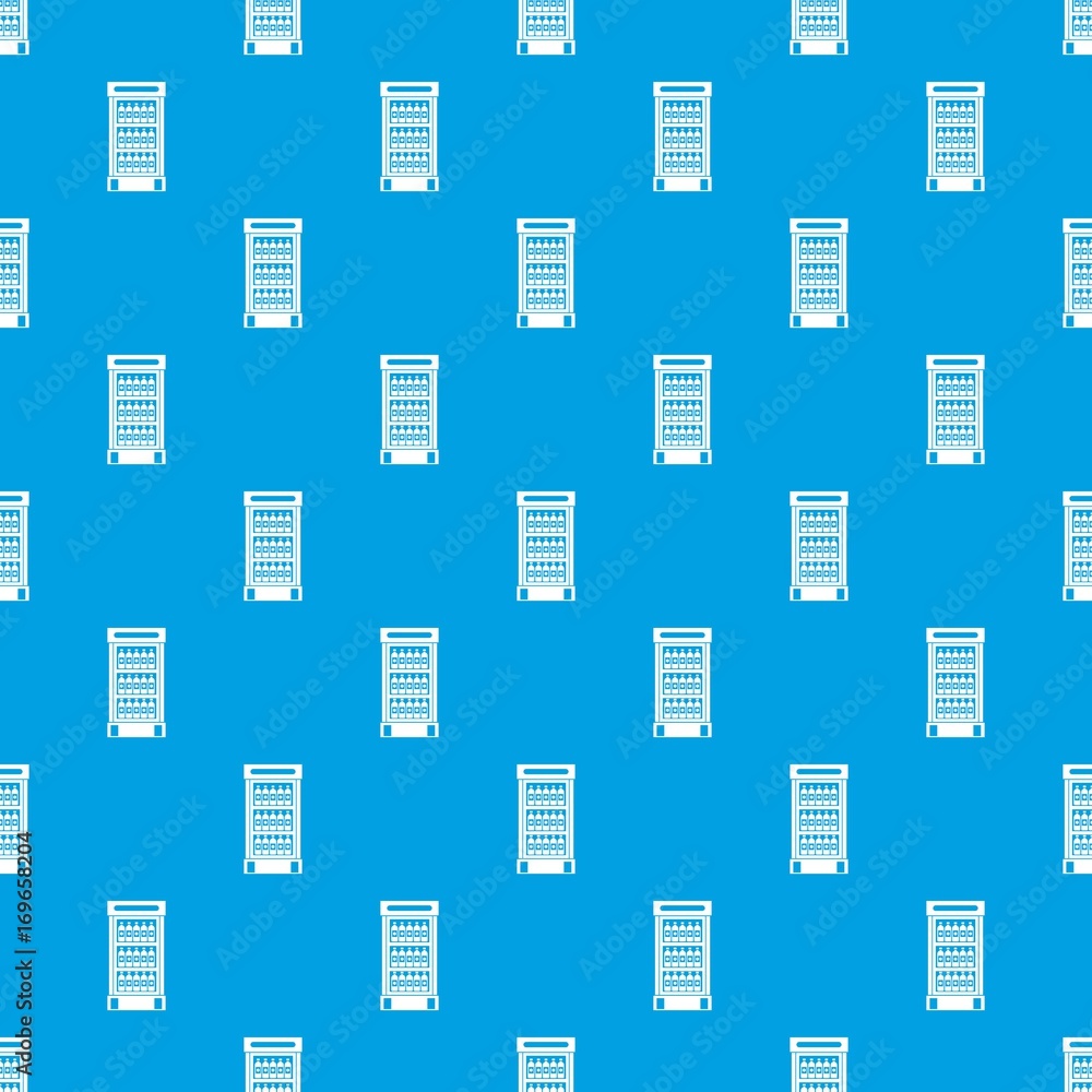 Fridge with refreshments drinks pattern seamless blue