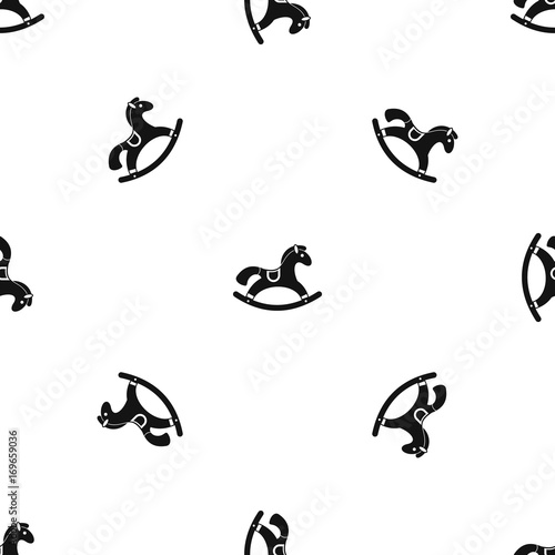 Rocking horse pattern seamless black © ylivdesign