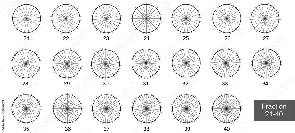 Naklejka premium Fraction Pie clip art for education on white background vector illustration 