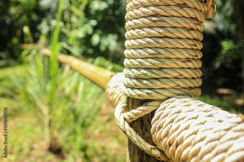 rope wood fence