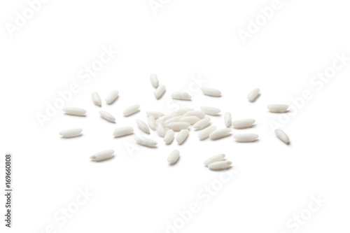 Bild auf Leinwand Glutinous rice on white background.