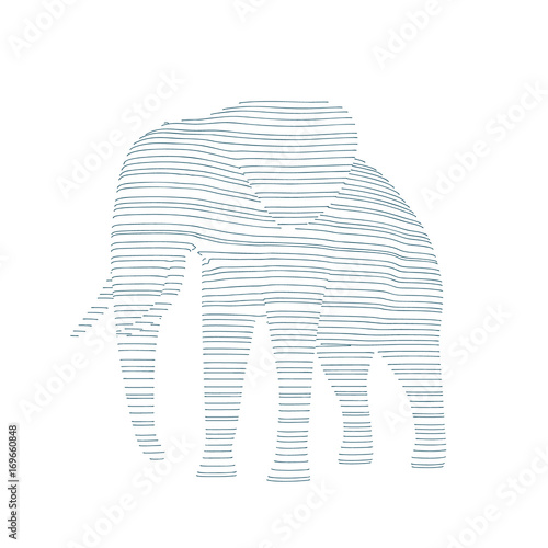 Abstract striped elephant. ...