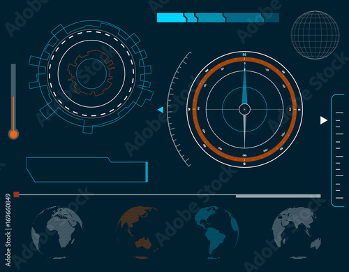 Futuristic HUD interface el...