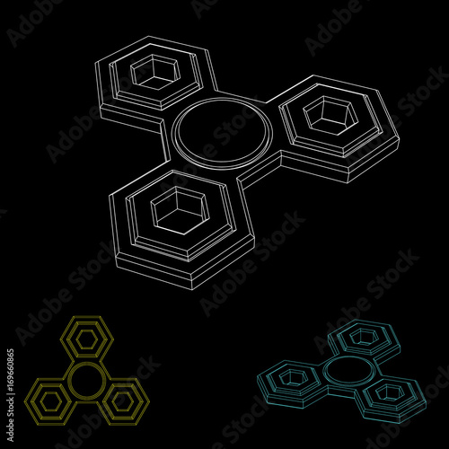 Hand fidget spinner. Vector...