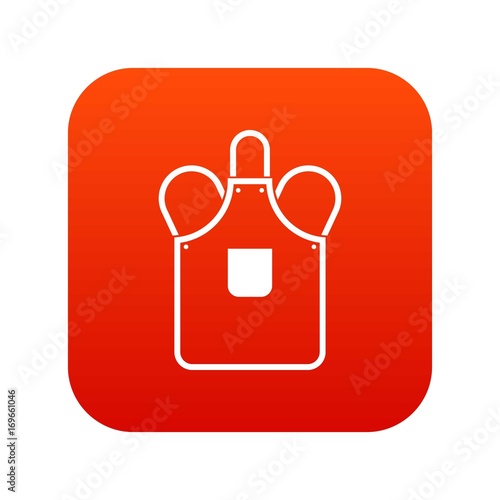 Blacksmiths apron icon digital red