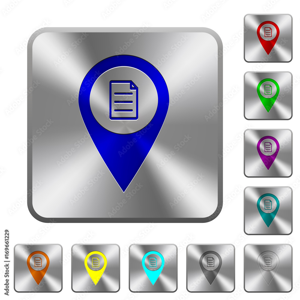 GPS map location details rounded square steel buttons GPS map location details rounded square steel buttons