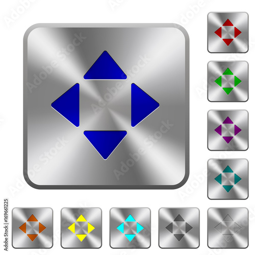Control arrows rounded square steel buttons