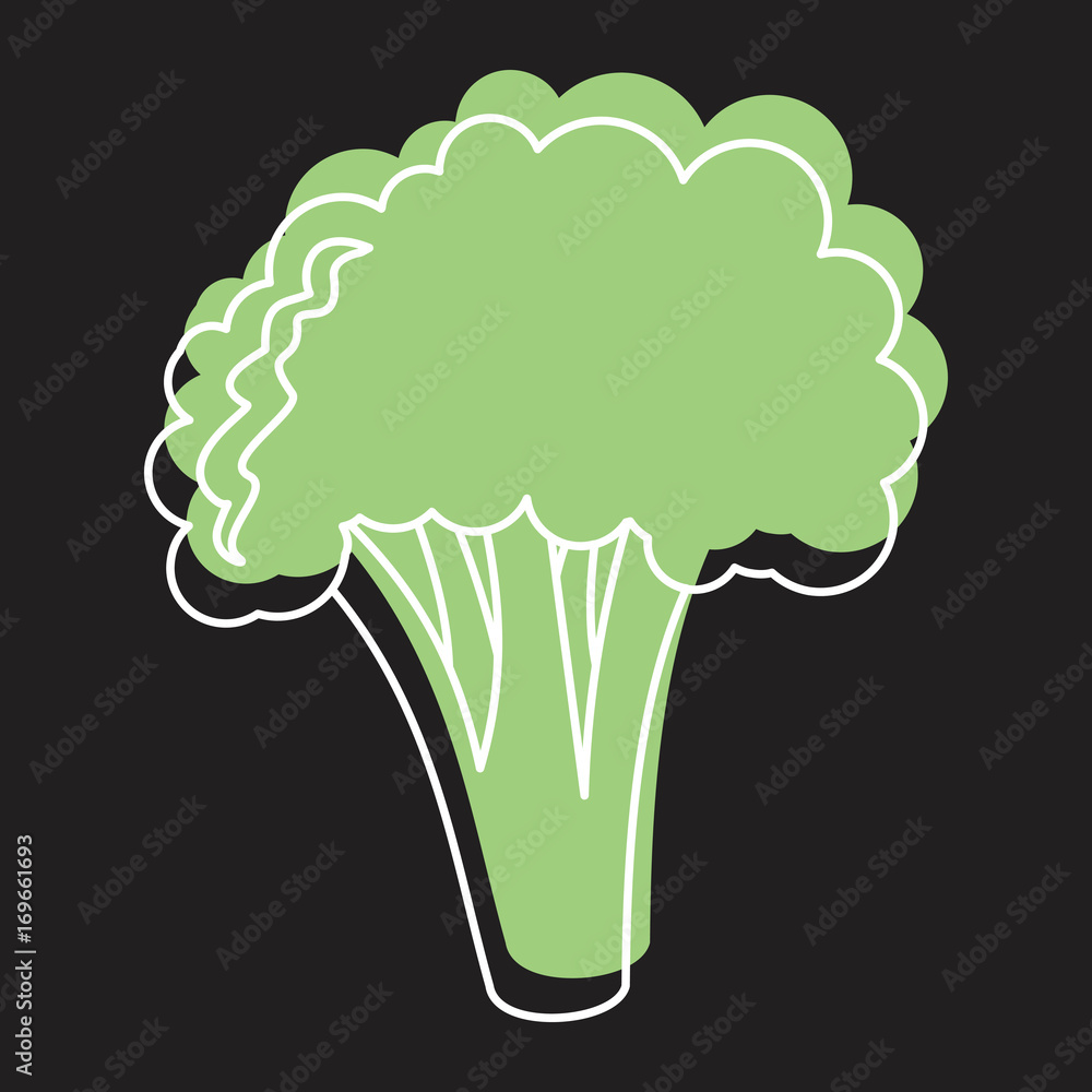 Green broccoli doodle icon vector illustration for design and web isolated Green broccoli doodle icon vector illustration for design and web isolated