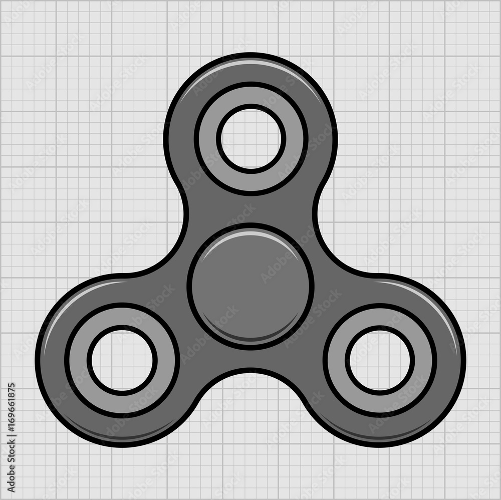 Hand fidget spinner. Toy for stress relief and attention improvement. Vector illustration. Hand fidget spinner. Toy for stress relief and attention improvement. Vector illustration.