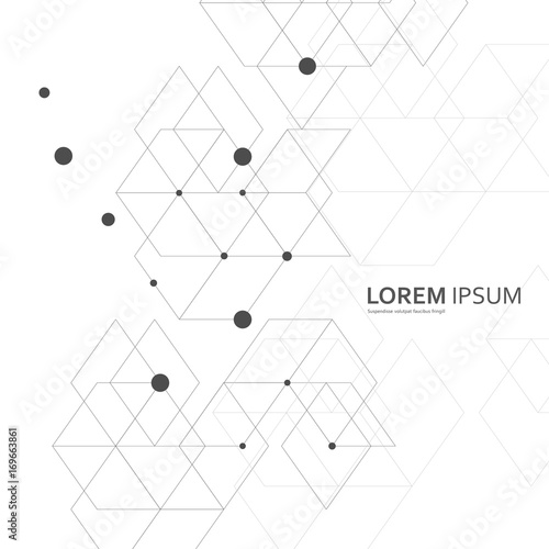 Vector Abstract Geometric Background. Fantasy of Hexagons