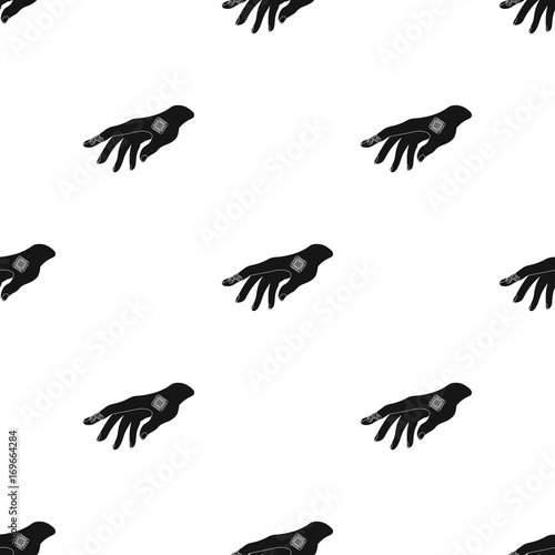 Bactericidal plaster on the arm. Medicine single icon in black style vector symbol stock illustration web.