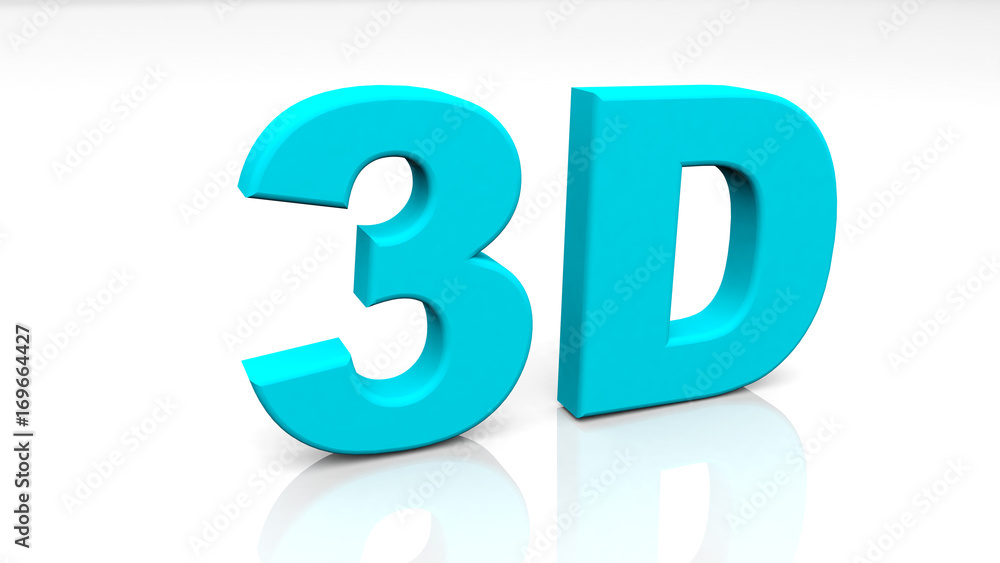 3D rendering blue 3D word isolated on white background 3D rendering blue 3D word isolated on white background