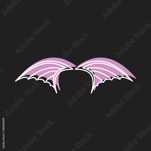 Fototapeta Naklejka Na Ścianę i Meble -  Dragon wings doodle icon vector illustration for design and web isolated