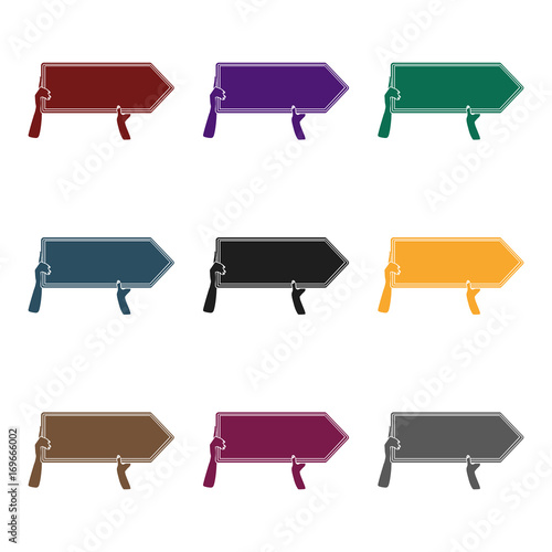 Directional billboard icon in black style isolated on white background. Advertising symbol stock vector illustration.