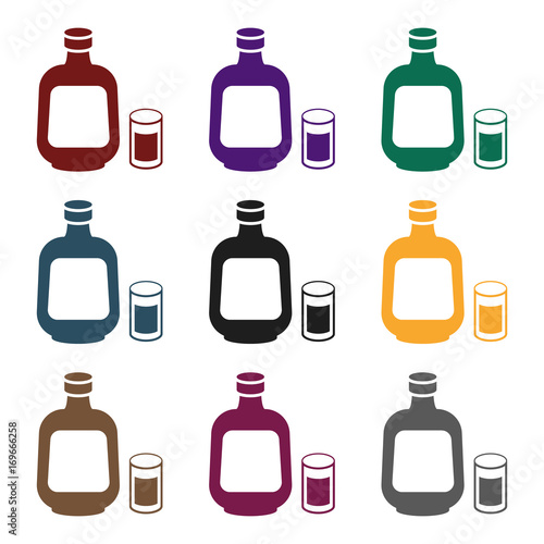 Herbal liqueur icon in black style isolated on white background. Alcohol symbol stock vector illustration.