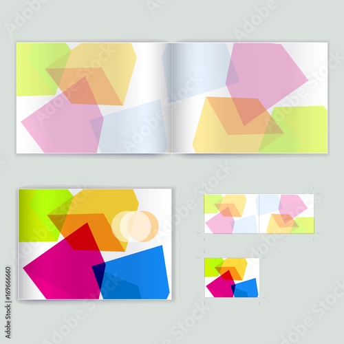 Corporate booklet promotion template with color elements. Vector company brichure business style for advertising, report or guideline. Stationery template with abstract pattern theme illustration. photo