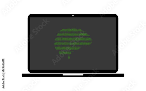 Hacker Laptop Gehirn